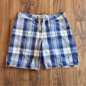 Polo by Ralph Lauren Blue and White Plaid Board Shorts